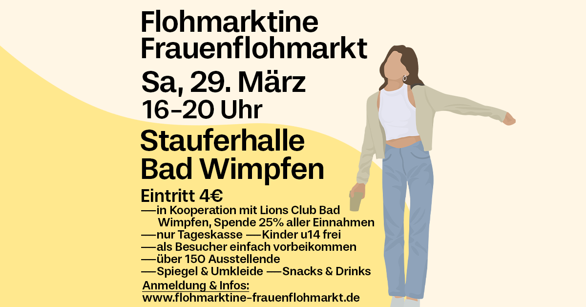  FLOHMARKTINE FRAUENFLOHMARKT am 29. März in Bad Wimpfen! - Foto 1