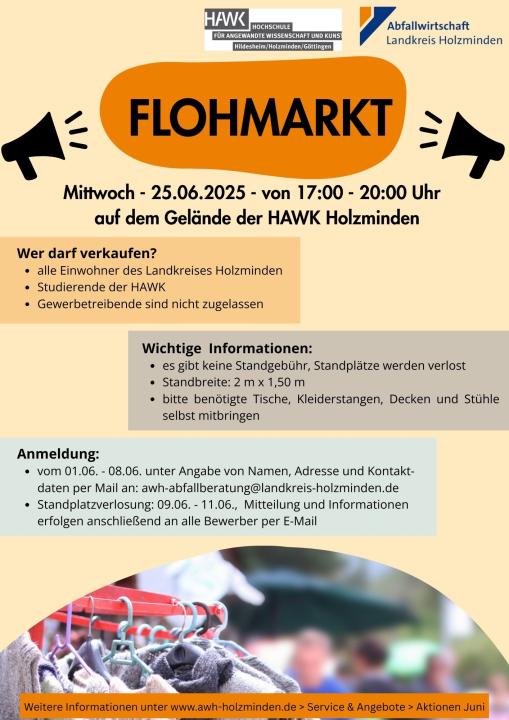 Nachhaltiger Flohmarkt der AWH und HAWK am 25. Juni in Holzminden - Foto 1