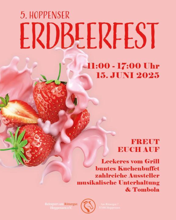 Erdbeerfest in Hoppensen 2025 Reitanlage am Rittergut, Am Rittergut 7, 37586 Hoppensen bei Dassel - Foto 1