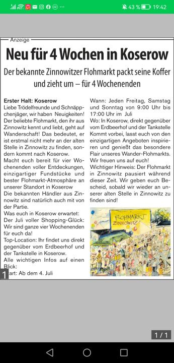 Flohmarkt Zinnowitz in Koserow - Foto 1