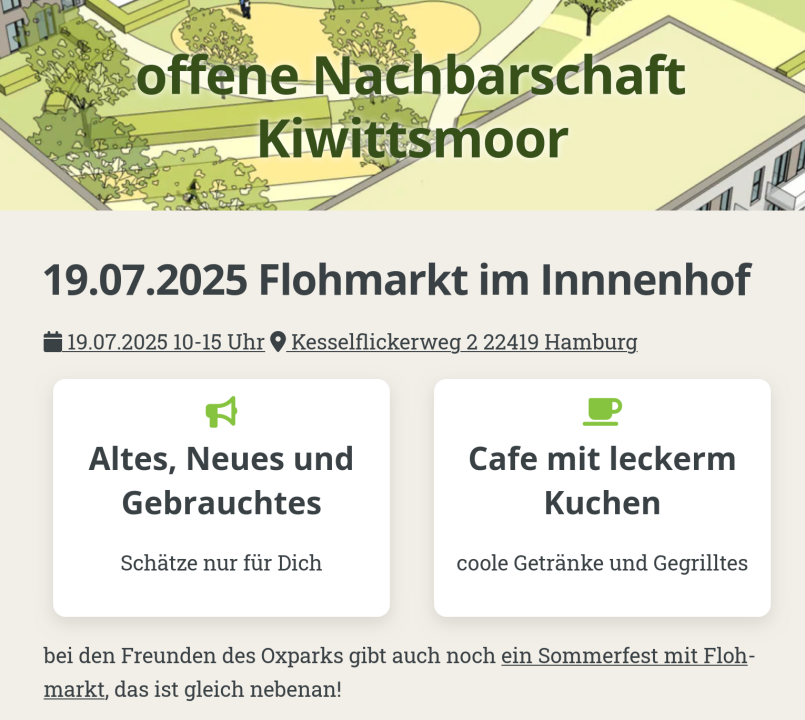 Anwohnerflohmarkt Kiwittsmoor im Innenhof - Foto 1