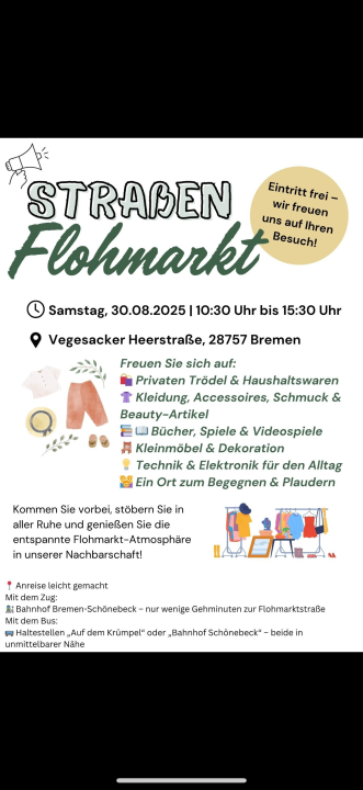 STRASSEN FLOHMARKT Vegesacker Heerstraße - Foto 1