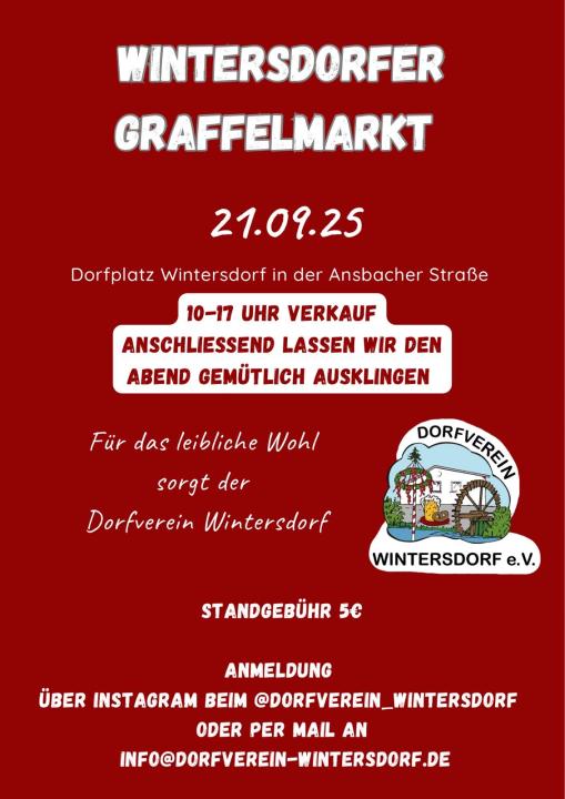 Graffelmarkt/ Flohmarkt/ Trödelmarkt am 21.09.2025 am Dorfplatz in 90513 Zirndorf-Wintersdorf - Foto 1