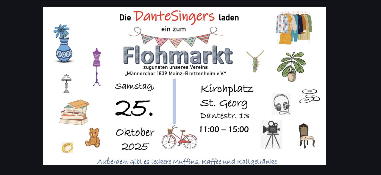 Flohmarkt der Dantesingers zugunsten unseres Vereins Männerchor 1839 e.V. - Foto 1