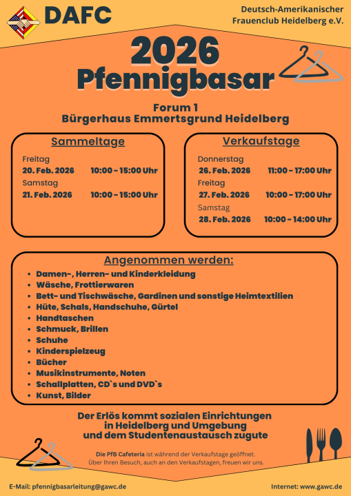 Pfennigbasar 2026 des Deutsch Amerikanischen Frauenclubs Heidelberg e.V. - Foto 1