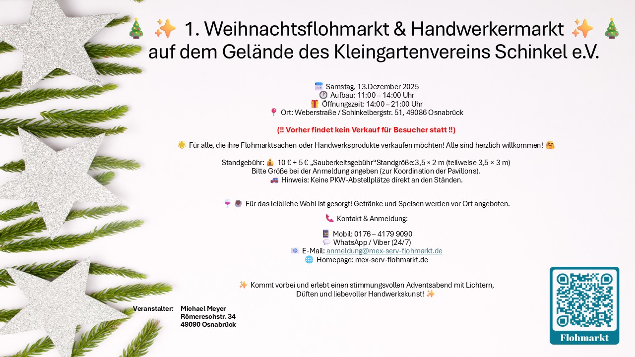  1. Weihnachtsflohmarkt & Handwerkermarkt - Foto 1