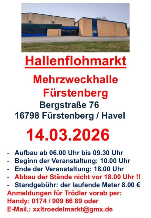  Flohmarkt in der Mehrzweckhalle in Fürstnberg - Foto 1