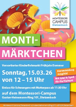  Monti Märktchen 15.03.2026 vorsortierter Kinderflohmarkt Frühjahr/Sommer Montessori Dietzenbach - Foto 1