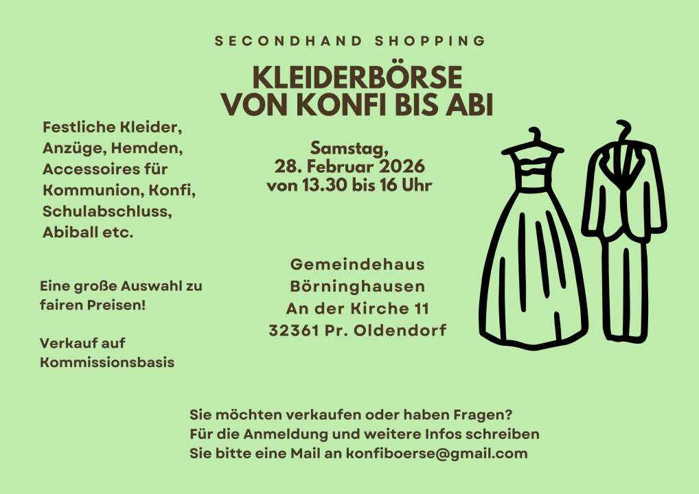  Kleiderbörse von "Konfi bis Abi" in Pr. Oldendorf-Börninghausen - Foto 1