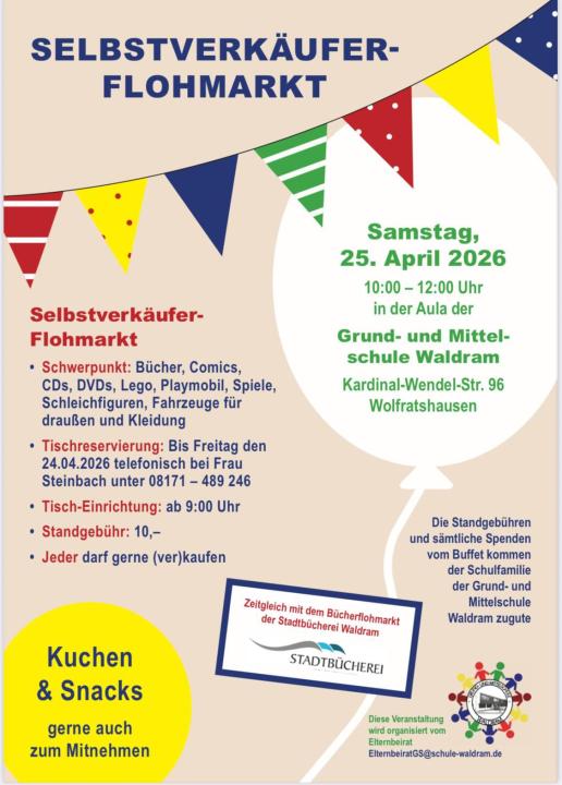  Selbstverkäuferflohmarkt an der Grund und Mittelschule Waldram - Foto 1