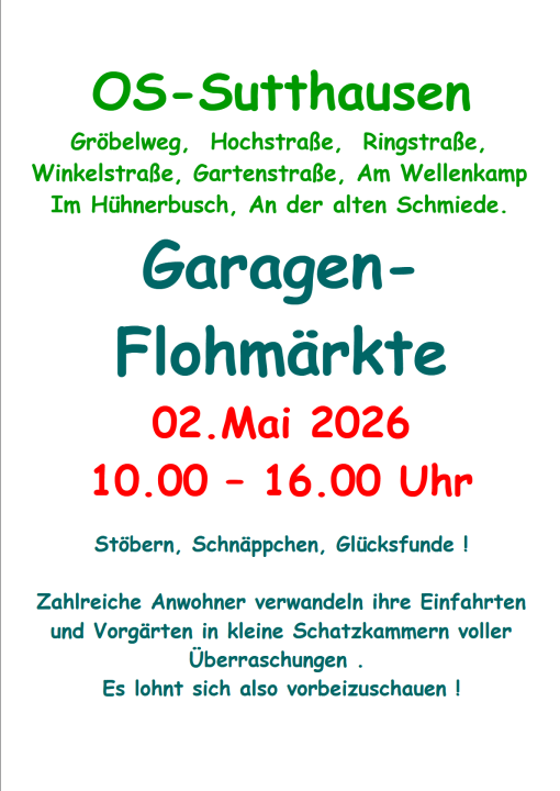  Garagenflohmarkt im Stadteil Sutthausen - Foto 1