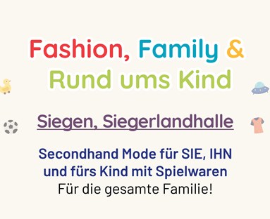  Fashion- Family & Kids Markt (Secondhandmode Sie, Ihn & Kinder & Spielwaren) Siegen Siegerlandhalle - Foto 1