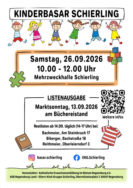  KINDERBASAR SCHIERLING - HERBST 2026 - Foto 1