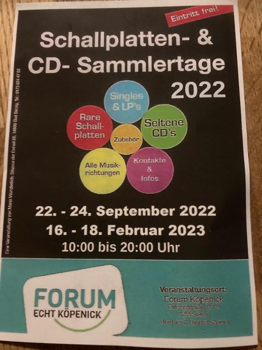  Schallplatten- und CD-Sammlertage  im Forum Köpenick Berlin - Foto 1
