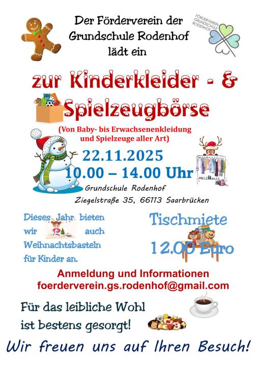 Kinderkleider-und Spielzeugbörse Grundschule Saarbrücken Rodenhof - Foto 1