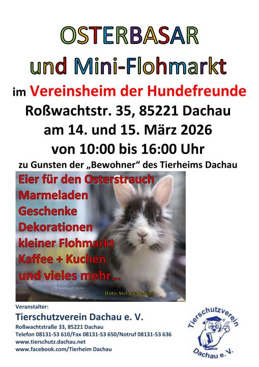  Osterbasar und Mini-Flohmarkt mit Kaffee und Kuchen zugunsten des Tierheims Dachau - Foto 1