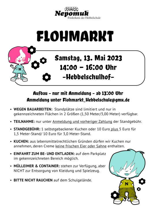  Großer Hebbel-Flohmarkt auf dem Schulhof - Foto 1