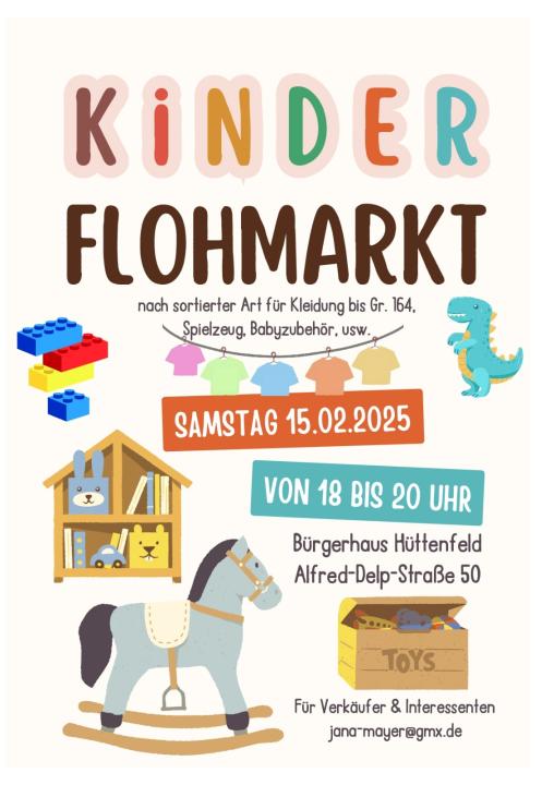  Kinderflohmarkt im Bürgerhaus Hüttenfeld - Foto 1