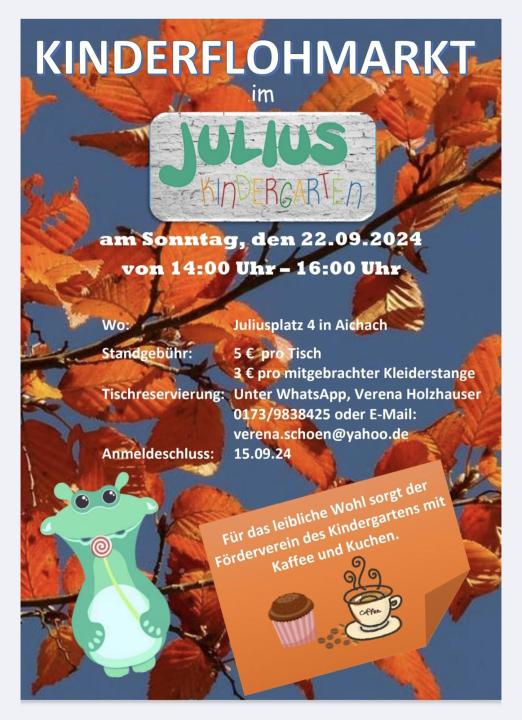  Kinderflohmarkt Julius Kindergarten Aichach - Foto 1