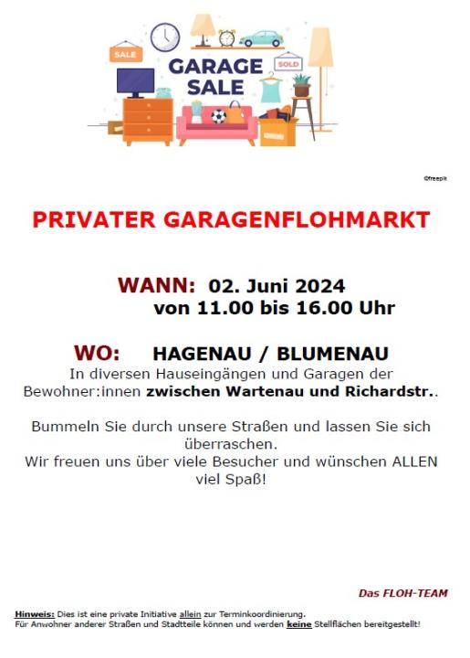  Privater Garagenflohmarkt in den Straßen Hagenau / Blumenau, 22089 HH (Bereich Wartenau-Richardstr.) - Foto 1