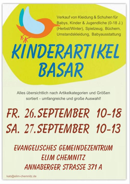 Kinderartikelbasar / Flohmarkt der Elim Gemeinde Chemnitz - Foto 1