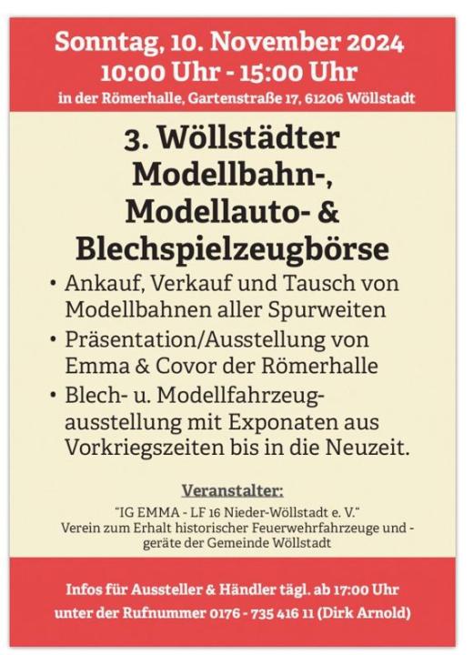  Wöllstädter Modellbahn-, Modellauto- & Blechspielzeugbörse - Foto 1