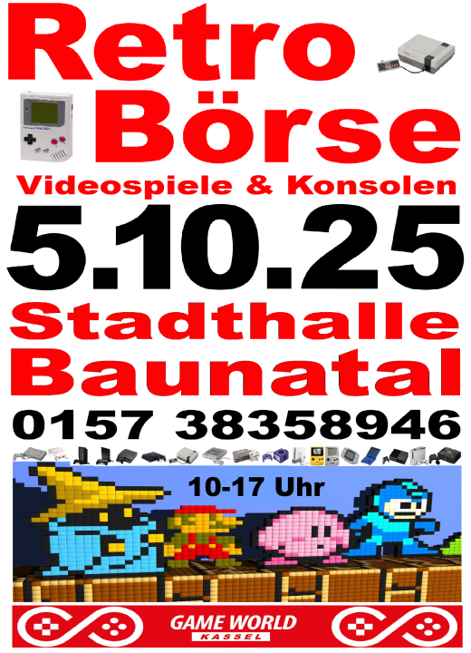  Hessens 4. RETRO BÖRSE für Videospiele & Konsolen NEUER ORT JETZT IN DER STADTHALLE BAUNATAL - Foto 1