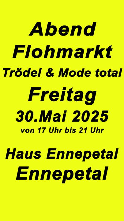 Abendflohmarkt pro Meter 7,00 € am Freitag, 30.Mai 2025 im Haus Ennepetal in 58256 Ennepetal. - Foto 1