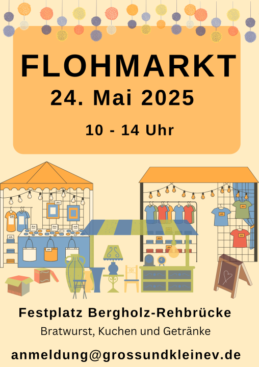 Flohmarkt am 24. Mai 2025 in Bergholz-Rehbrücke – seid dabei! - Foto 1