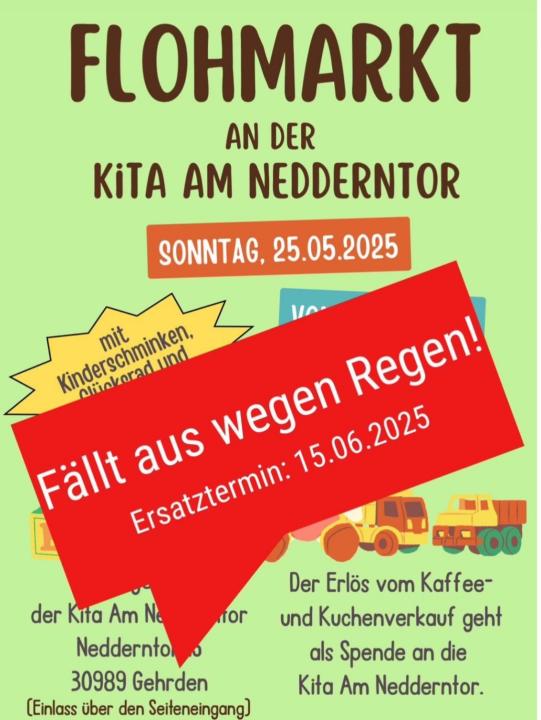 Flohmarkt Kita Nedderntor Änderung auf 15.6 - Foto 1