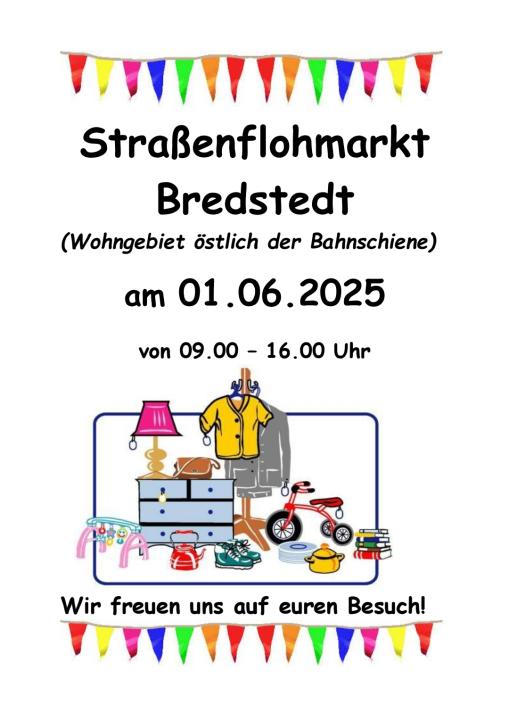 Straßenflohmarkt in 25821 Bredstedt (östlich der Bahnschienen) - Foto 1