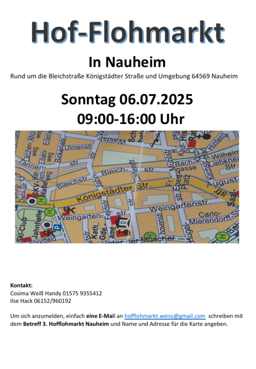 Hofflohmarkt Nauheim rund um die Bleichstraße, Königstädter Straße und Umgebung - Foto 1