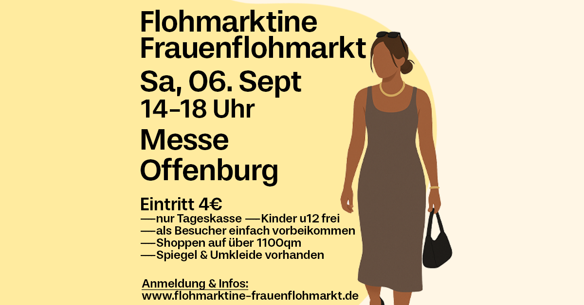 Flohmarktine Frauenflohmarkt / Mädchenflohmarkt!? Sa, 06. September, Messe Offenburg - Foto 1