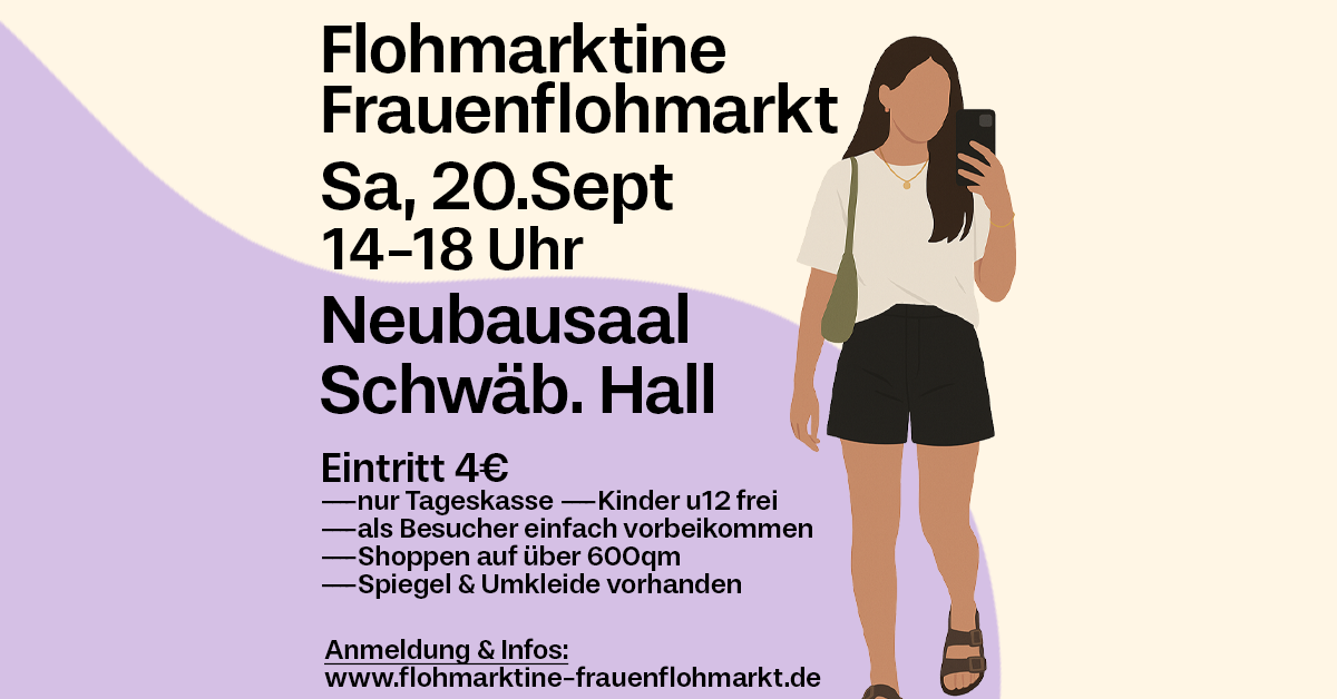 Flohmarktine Frauenflohmarkt / Mädchenflohmarkt! Sa, 20. September, Neubausaal Schwäbisch Hall - Foto 1