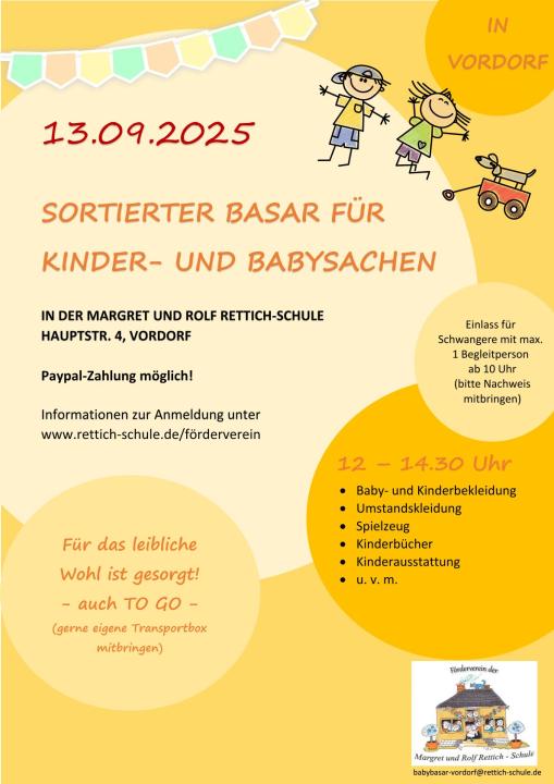  sortierter Basar für Baby- und Kindersachen in der Grundschule Vordorf - Foto 1