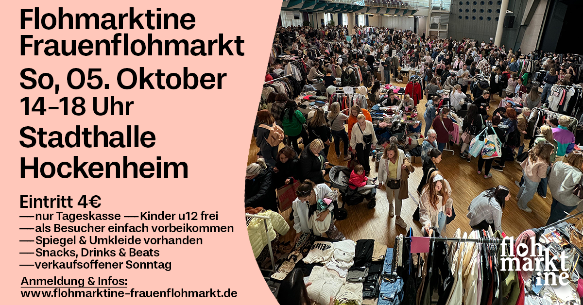  Flohmarktine Frauenflohmarkt / Mädchenflohmarkt! So, 05.Oktober, Stadthalle Hockenheim - Foto 2
