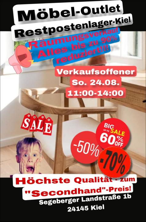 ⚡ 24.08.2025 - 11:00-14:00 - DER VERKAUFSOFFENE SONNTAG, MÖBEL-OUTLET - Restpostenlager-Kiel!!! ⚡ - Foto 1