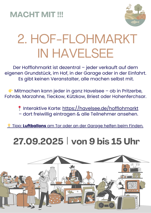 Flohmarkt Trödelmarkt Hofflohmarkt Havelsee - Foto 1