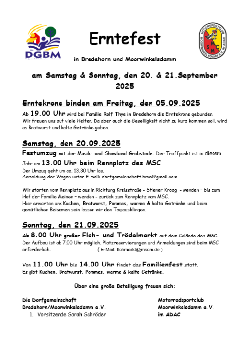 Ernte- und Familienfest Bredehorn / Moorwinkelsdamm 26345 Bockhorn - Foto 1