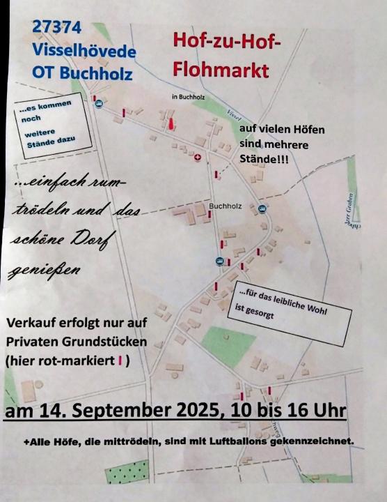  Dorfflohmarkt Straßenflohmarkt 14.09.25 Buchholz 27374 - Foto 1