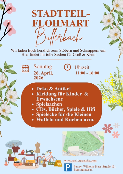  Stadtteil-Flohmarkt Neubaugebiet Bullerbach - Foto 1