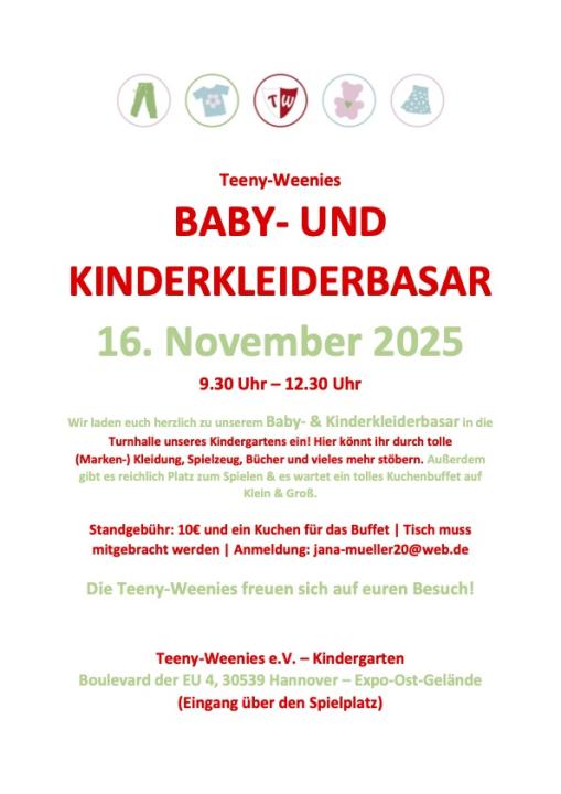  Baby- und Kinderkleiderbasar bei den Teeny-Weenies + Kuchen! - Foto 1