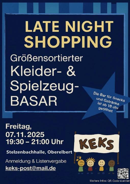 Late Night Shopping Kleider- und Spielzeugbasar Herbst 25 - Foto 1