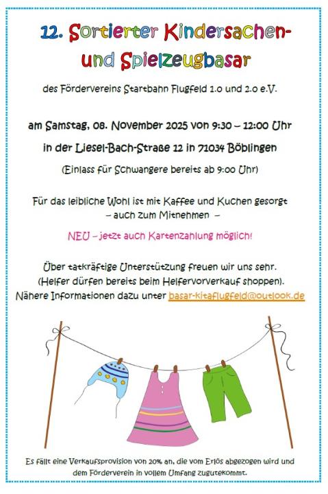 12. Kindersachen- und Spielzeugbasar - Foto 1