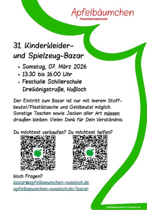  31. Kinderkleider- und Spielzeug-Bazar des Apfelbäumchen Nussloch e.V. - Foto 1