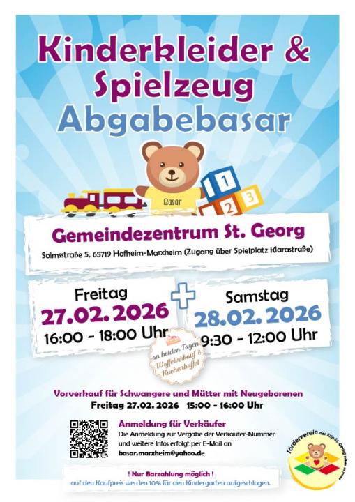  Abgabebasar für Frühjahr/Sommer-Kleidung und Spielzeug Hofheim am Taunus - Foto 2