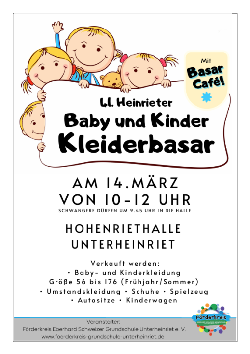  41. Heinrieter Baby- und Kinderkleider-Basar - Foto 1
