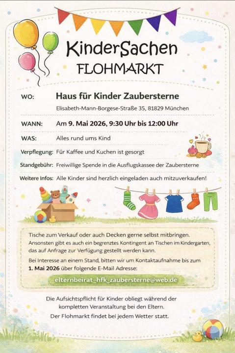  Kindersachenflohmarkt HfK Zaubersterne Messestadt Ost München - Foto 1