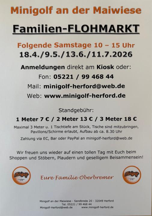  Familien-Flohmarkt auf der Minigolfbahn an der Maiwiese - Foto 3